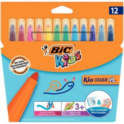 Étui de 12 feutres BIC Kids Kid couleur XL pointe extra large