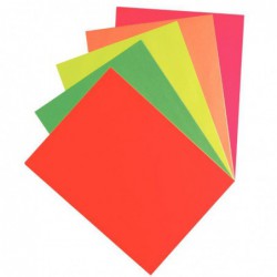 Paquet de 50 feuilles affiche 90 g 29,7 x 42 cm couleurs fluo assorties