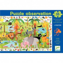 Puzzle d’observation en carton 35 pièces "La jungle"
