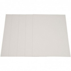 Paquet de 5 feuilles de carton épais 2 côtés gris 60 x 80 cm 1230 g épaisseur 2 mm