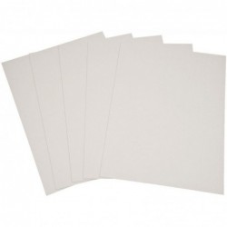 Paquet de 5 feuilles de carton épais 2 côtés gris 60 x 80 cm 1230 g épaisseur 2 mm