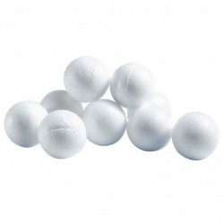 Lot de 10 boules en styropor blanches, diamètre 3,5 cm, à décorer