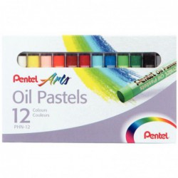 Boîte de 12 pastels à l'huile PENTEL 8 mm