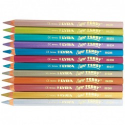 Étui de 12 crayons de couleur triangulaires LYRA Super Ferby coloris métalliques