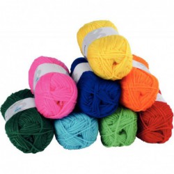 Lot de 8 pelotes de laine de 50 g couleurs assorties