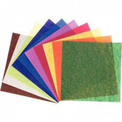Paquet de 500 feuilles de papier vitrail 15 x 15 cm couleurs assorties