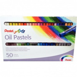 Boîte de 50 pastels à l'huile PENTEL 8 mm