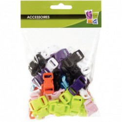 Paquet de 100 clips en plastique coloris assortis
