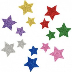 Sac de 500 étoiles pailletées en mousse caoutchouc adhésive