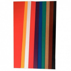 Paquet de 10 feuilles de carton ondulé 50 x 70 cm couleurs assorties