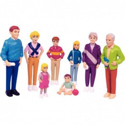 Lot de 8 figurines famille typée européenne