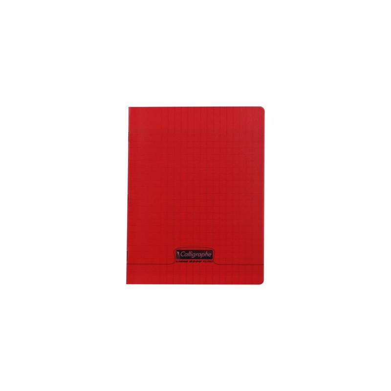 Cahier 96 pages seyès 90 g, couverture polypropylène rouge, format 17 x 22 cm  CALLIGRAPHE