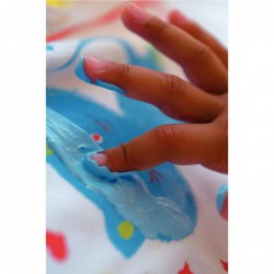 Lot de 6 pots de 100 ml de peinture aux doigts pour textile PEBEO TACTIL'COLOR couleurs assorties