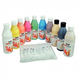 Carton de 10 flacons de 500 ml de peinture repositionnable PEBEO ARTI'STICK + 20 flacons applicateurs vides