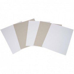 Paquet de 5 feuilles de carton 1 côté blanc 1 côté gris 50 x 65 cm 640 g