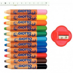 Pack 36 crayons de couleur maxi GIOTTO be-bè + 3 taille-crayons