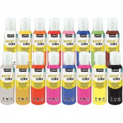 Kit découverte de 16 flacons de 150 ml de peinture acrylique PEBEO ACRYLCOLOR coloris assortis