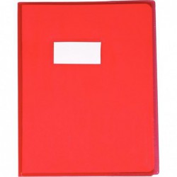Protège-cahier cristalux sans rabat PVC 22/100ème 17 x 22 cm rouge CALLIGRAPHE