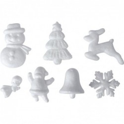 Lot de 35 formes de Noël en polystyrène assorties à décorer