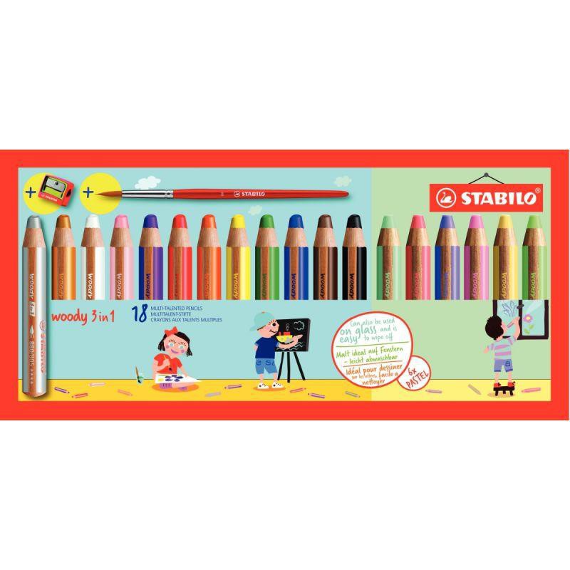 Crayon de couleur STABILO woody 3in1 - Crayon dessin