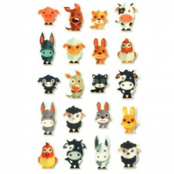 Pochette de 195 stickers déco 3D cooky thème animaux