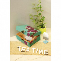 Boîte à thé en bois 2 compartiments à décorer