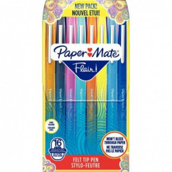 Pochette de 16 feutres PaperMate Flair couleurs classiques