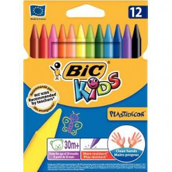 Pochette de 12 crayons plastique BIC Kids PLASTIDECOR