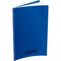 Cahier 140 pages seyès 90 g, couverture polypropylène bleu, format 24 x 32 cm CONQUERANT