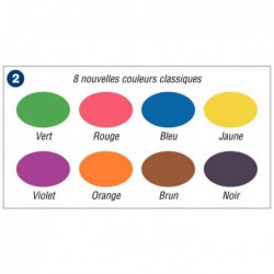 Boîte de 8 marqueurs de 75 ml Chunkie vert, rouge, bleu, jaune, violet, orange, brun et noir