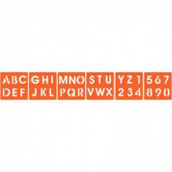 Paquet de 6 pochoirs en plastique thème alphabet & chiffres