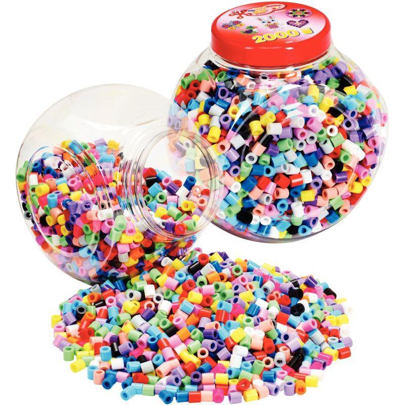 Pot de 2 000 perles Hama à repasser taille maxi couleurs pastels