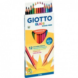 Étui de 12 crayons de couleur triangulaires GIOTTO Elios Wood Free
