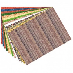 Paquet de 13 feuilles de papier motifs structures assorties 50 x 70 cm
