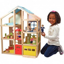 Maxi maison de poupées meublée hauteur 76 cm