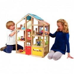 Maxi maison de poupées meublée hauteur 76 cm