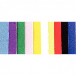 Paquet de 10 coupons de feutrine adhésive 23,5 x 45 cm couleurs assorties