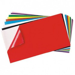 Paquet de 10 coupons de feutrine adhésive 23,5 x 45 cm couleurs assorties