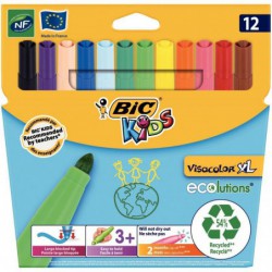 Pochette de 12 feutres BIC Kids Visacolor XL pointe extra large