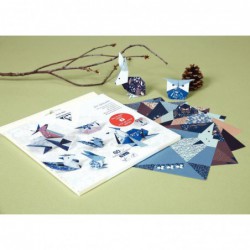Pochette de 60 feuilles Origami 3 formats animaux de la forêt