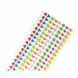 Pochette de 320 pierres Époxy adhésives formes géométriques couleurs assorties