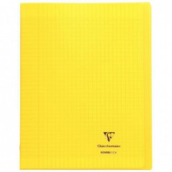 Cahier KOVERBOOK piqûre 96 pages seyès 90 g, couverture pp protège cahier rabat jaune, 24 x 32 cm CLAIREFONTAINE