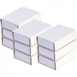 Lot de 10 Boîtes d'allumettes vides en carton blanc
