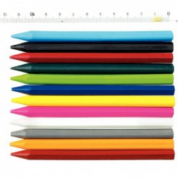 Pochette de 12 crayons plastique