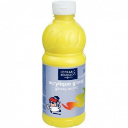 Flacon de 500 ml de peinture acrylique glossy LEFRANC BOURGEOIS enfants citron