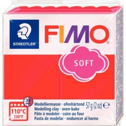 Pain de 57 g de pâte à modeler FIMO Soft rouge indien