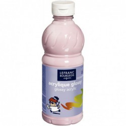 Flacon de 500 ml de peinture acrylique glossy LEFRANC BOURGEOIS enfants rose bonbon