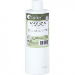 Flacon de 500 ml de peinture acrylique O'COLOR blanc