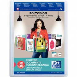 Protège-documents Oxford POLYVISION personnalisable 80 vues incolore